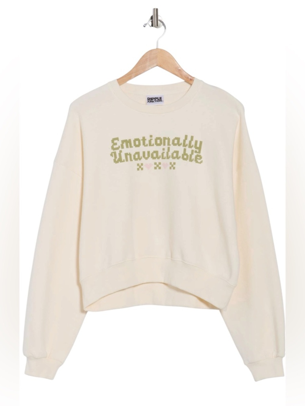 Ripple Junction Stitched Emotionally Unavailable Crewneck Sweatshirt - Picture 3 of 5